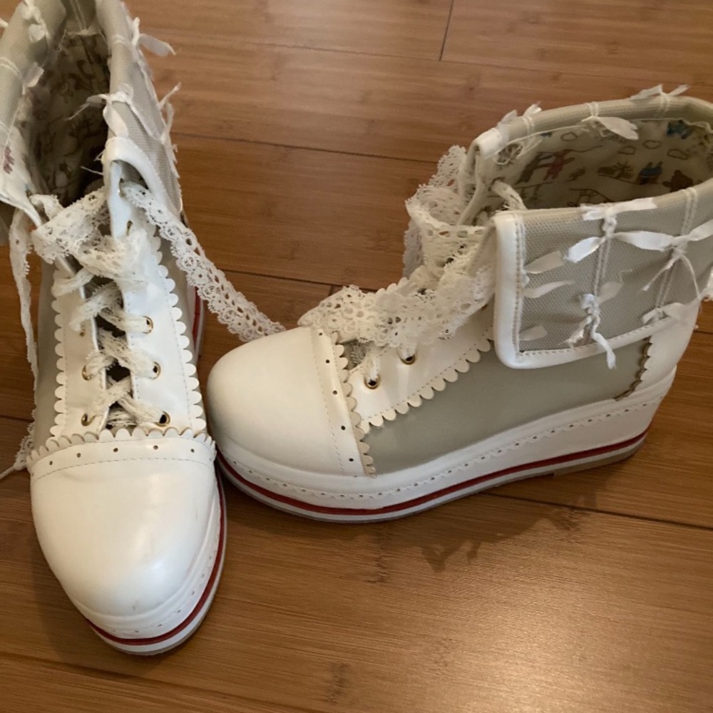 Lolita cute ivory boots